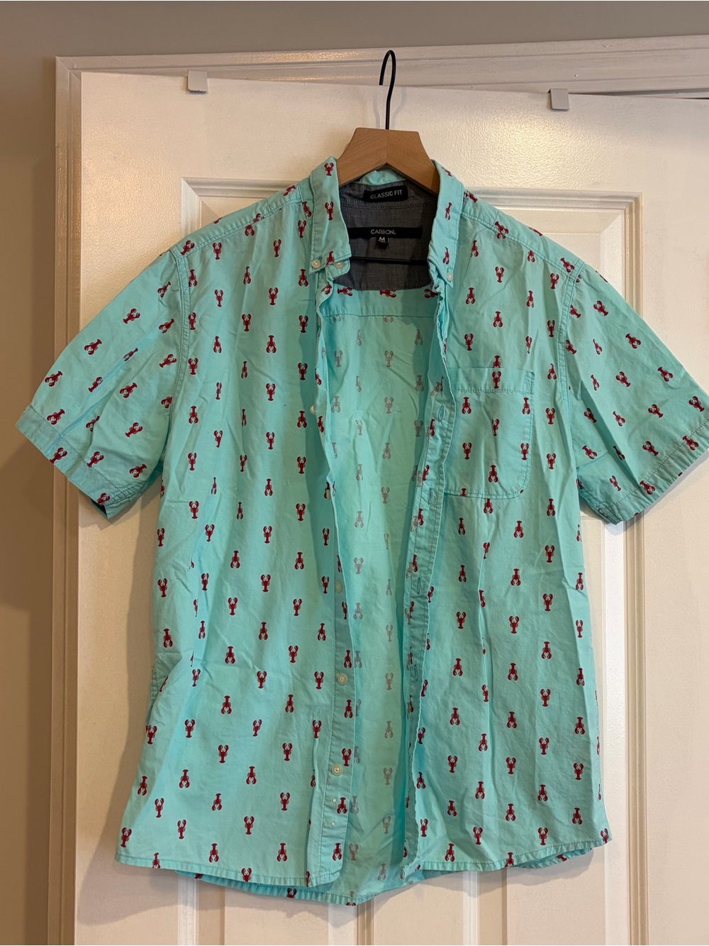 lobster print button up